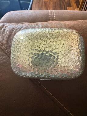 Vintage Silver-Toned Metal Soap Dish or Trinket Box